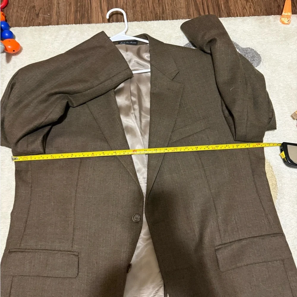 Ralph Lauren 100% Wool Blazer Men's Brown Herringbone Classic Fit Size 46R READ